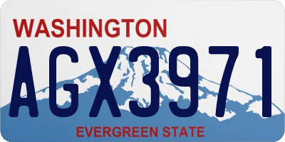WA license plate AGX3971