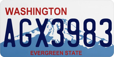 WA license plate AGX3983
