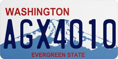 WA license plate AGX4010