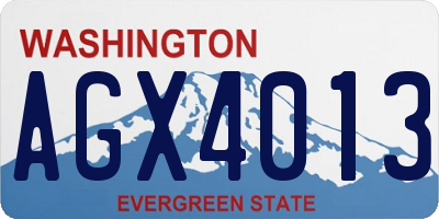 WA license plate AGX4013