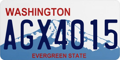 WA license plate AGX4015