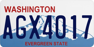 WA license plate AGX4017