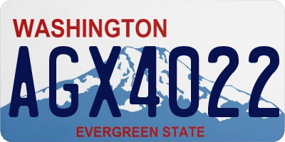 WA license plate AGX4022