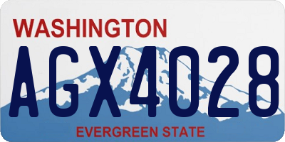WA license plate AGX4028