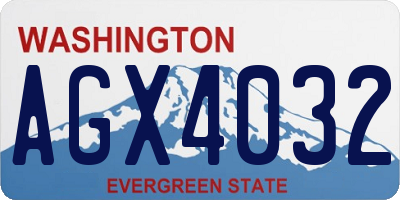 WA license plate AGX4032