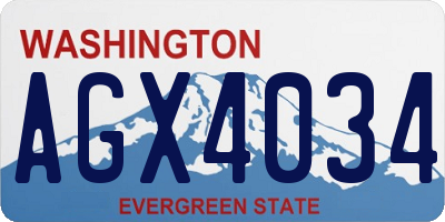 WA license plate AGX4034