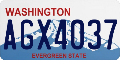WA license plate AGX4037