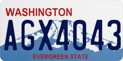 WA license plate AGX4043