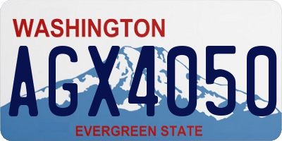 WA license plate AGX4050