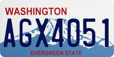 WA license plate AGX4051