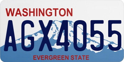 WA license plate AGX4055