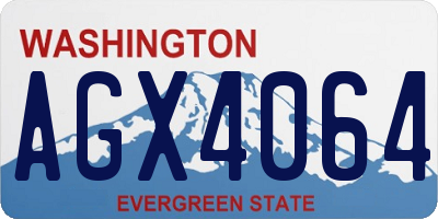 WA license plate AGX4064