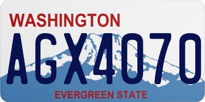 WA license plate AGX4070