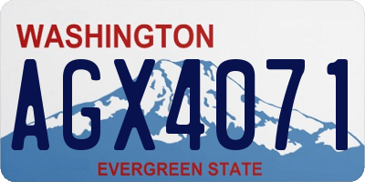 WA license plate AGX4071