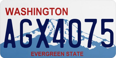WA license plate AGX4075