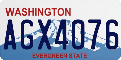 WA license plate AGX4076