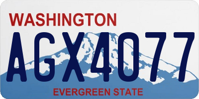 WA license plate AGX4077