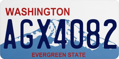 WA license plate AGX4082
