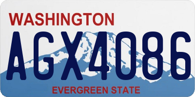 WA license plate AGX4086