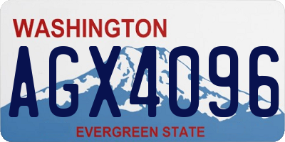 WA license plate AGX4096