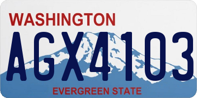 WA license plate AGX4103