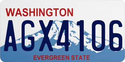 WA license plate AGX4106