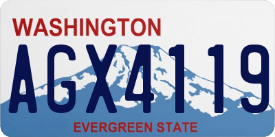 WA license plate AGX4119