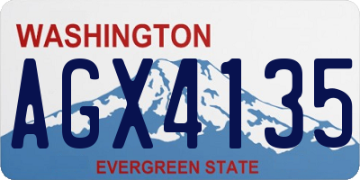 WA license plate AGX4135
