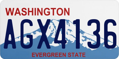 WA license plate AGX4136