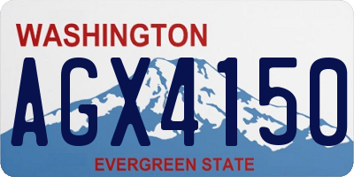 WA license plate AGX4150