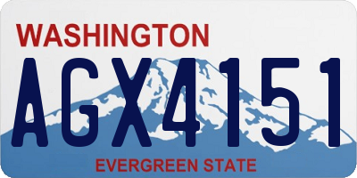 WA license plate AGX4151