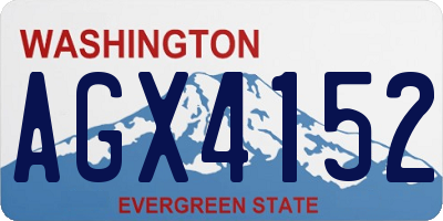 WA license plate AGX4152