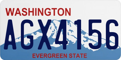 WA license plate AGX4156