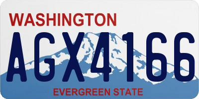 WA license plate AGX4166