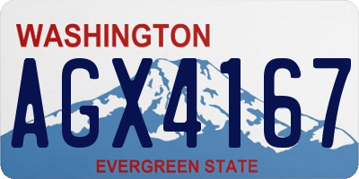 WA license plate AGX4167