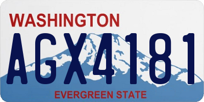 WA license plate AGX4181