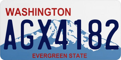 WA license plate AGX4182