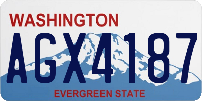 WA license plate AGX4187