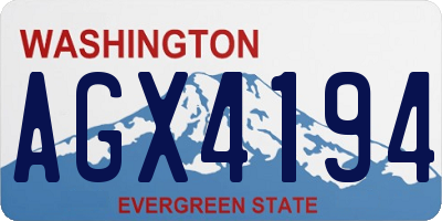 WA license plate AGX4194