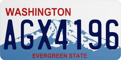WA license plate AGX4196