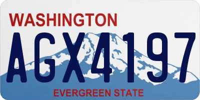 WA license plate AGX4197