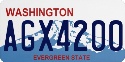 WA license plate AGX4200