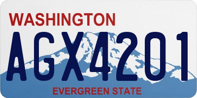WA license plate AGX4201