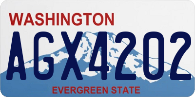 WA license plate AGX4202