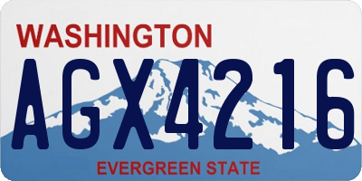 WA license plate AGX4216