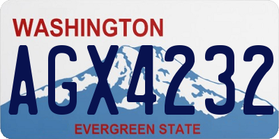 WA license plate AGX4232