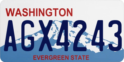WA license plate AGX4243