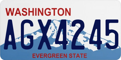 WA license plate AGX4245