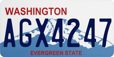 WA license plate AGX4247