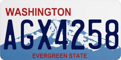 WA license plate AGX4258